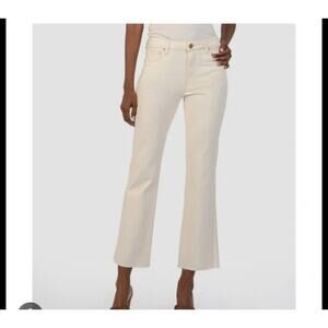 Rag & Bone Nina High-Rise Raw Hem Ankle Flare Jeans white 26 waist